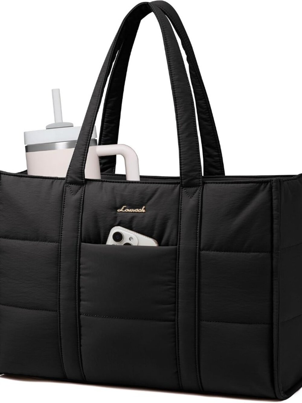 Laptop Bag for Women, 15.6 Inch Puffer Work Tote Bag, Lightweight